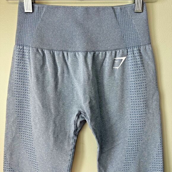 Gymshark Dry High Rise Leggings Blue Size Small Yoga Pants Workout Wear - Picture 2 of 5